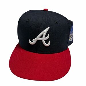 Atlanta Braves Hat Fitted 7 1/4 MLB 1992 World Series Patch New Era Black Cap